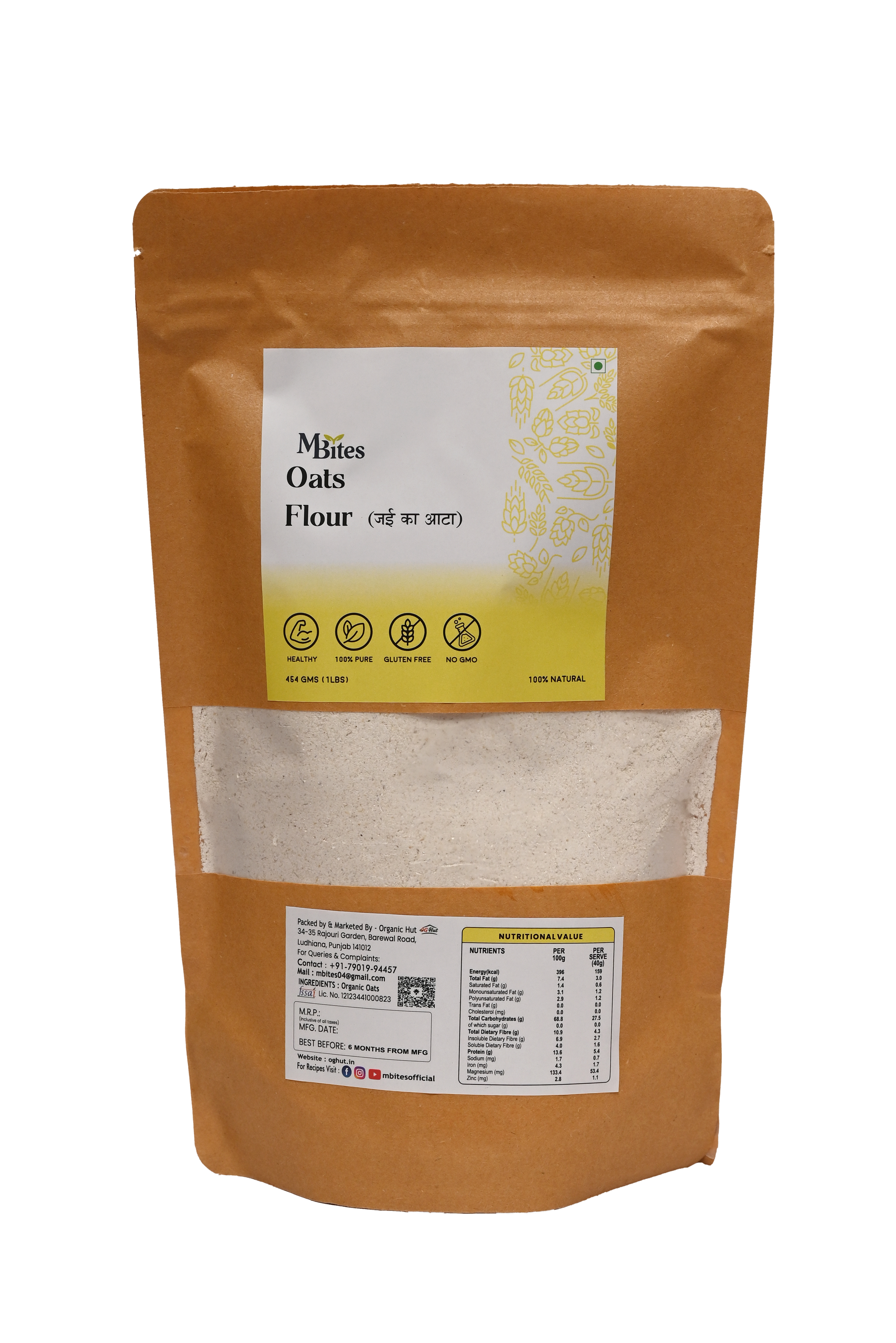 M Bites Oats Flour |Weight- 1Lbs